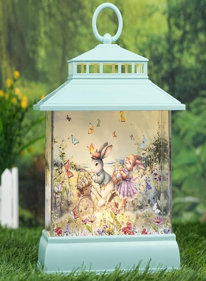 فانوس كرة الثلج لعيد الفصح، زينة عيد الفصح للمنزل، بيضة أرنب عيد الفصح المضيئة مع مؤقت، زينة ربيعية لامعة، هدية لتزيين طاولة العيد - Image 1